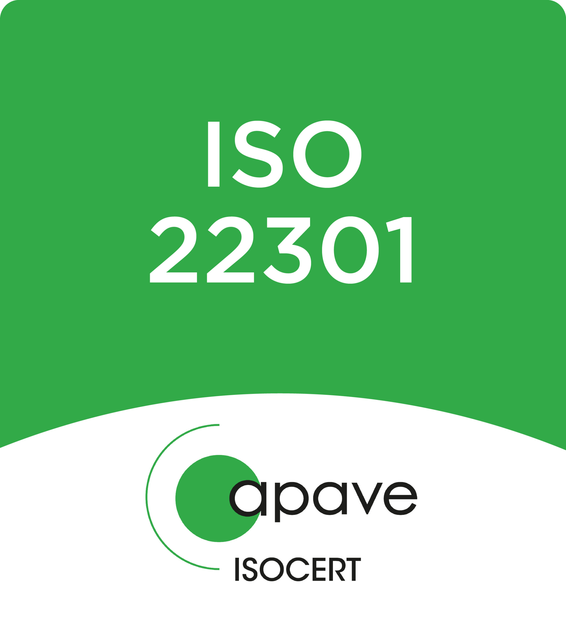 ISO 22301 certificate